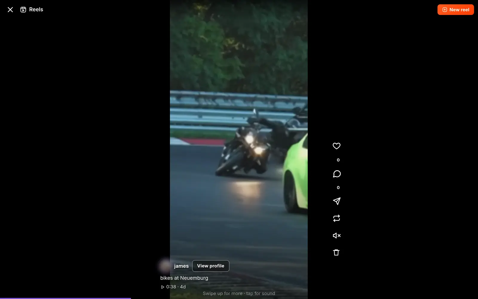 Riderverse reels on desktop
