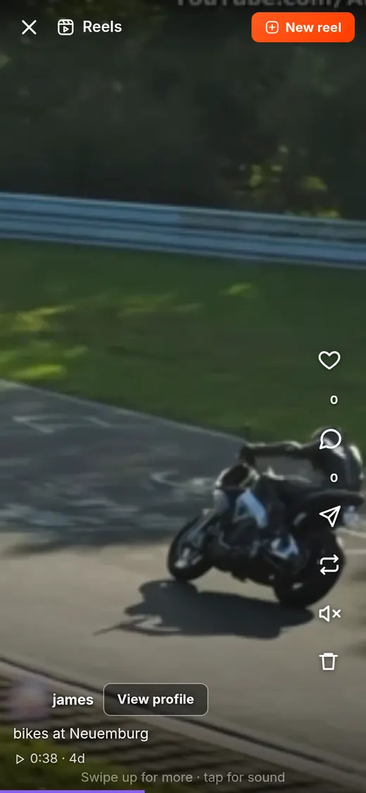 Riderverse reels on a phone